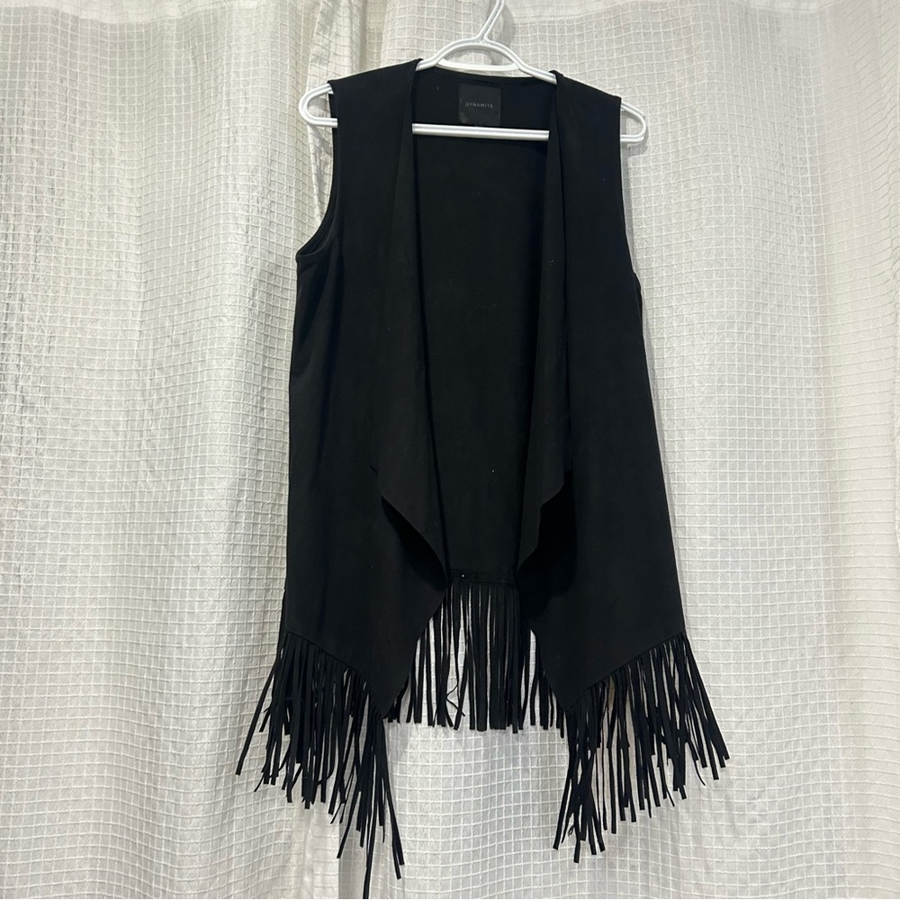 Dynamite Black Vest with Fringe - Picture 3 of 6